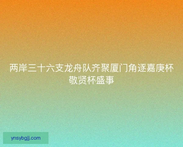 两岸三十六支龙舟队齐聚厦门角逐嘉庚杯敬贤杯盛事